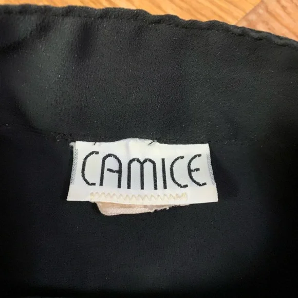 VINTAGE CAMICE Black Sheer High Neck Blouse | Balloon Sleeve Victorian Top XS - Picture 4 of 7